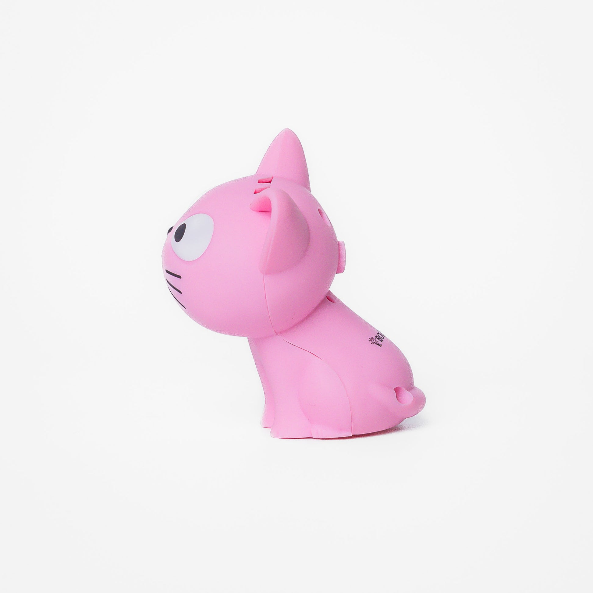 Pink cat shaped pen light with a purple LED facing left