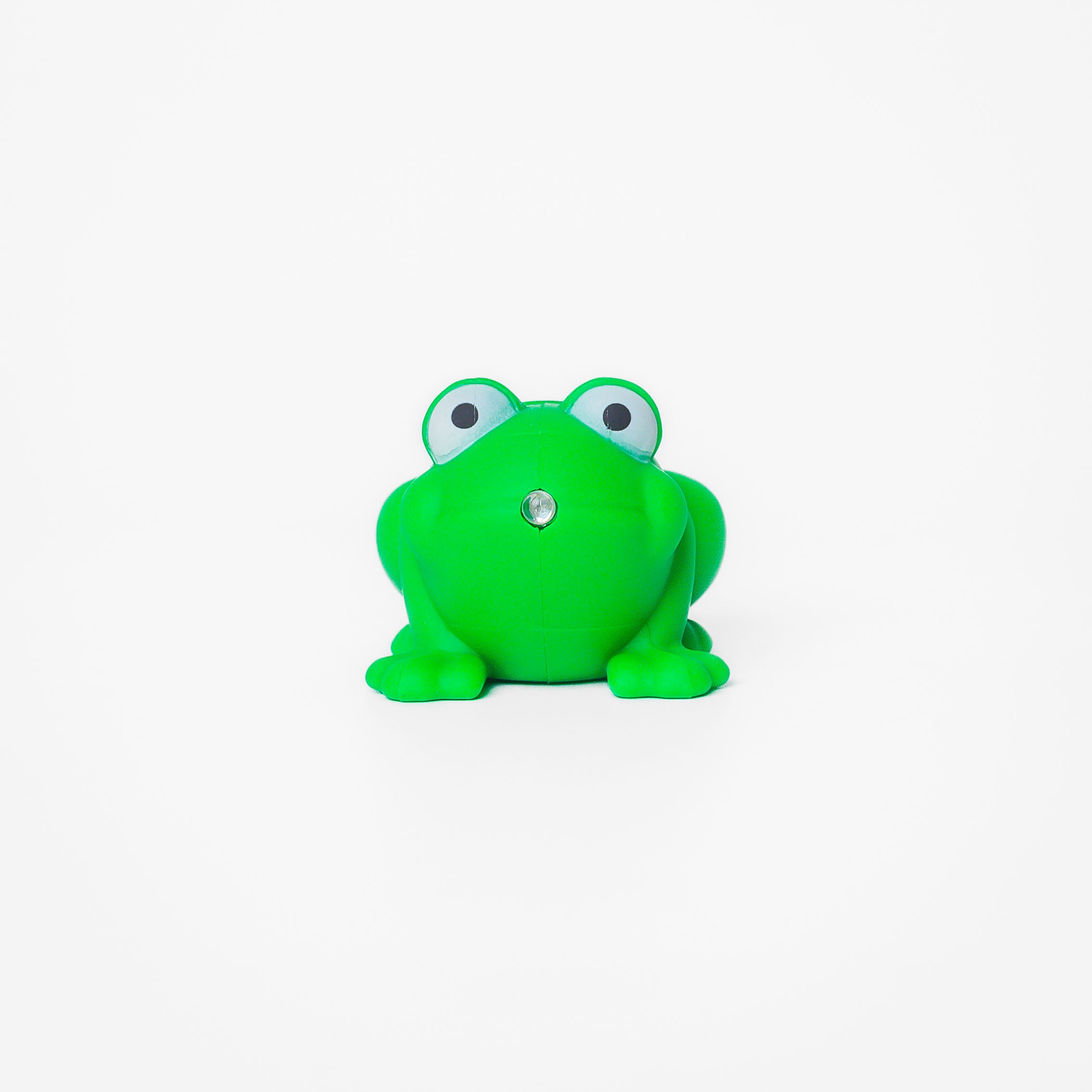 Green frog shaped pen light with a purple LED facing forward